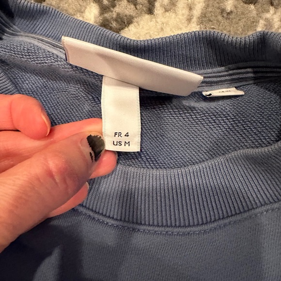 Lacoste Blue Embroidered Logo Sweatshirt Pullover Long Sleeve Crewneck Med RARE - Picture 7 of 9